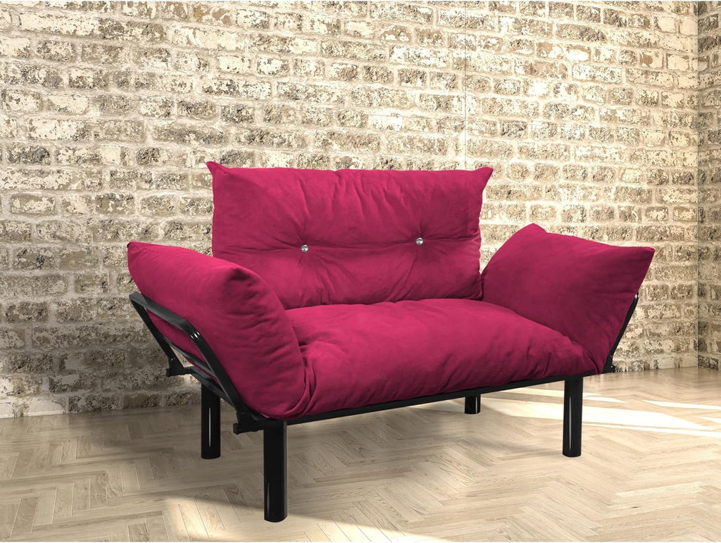 Purple Foam and Metal Loveseat H7064