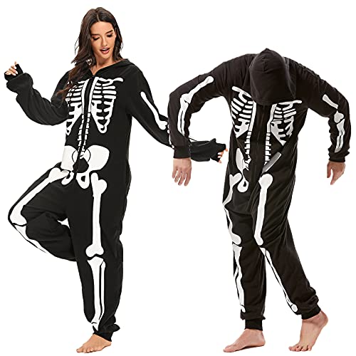 Skeleton Plush Pajamas Onesie V836442