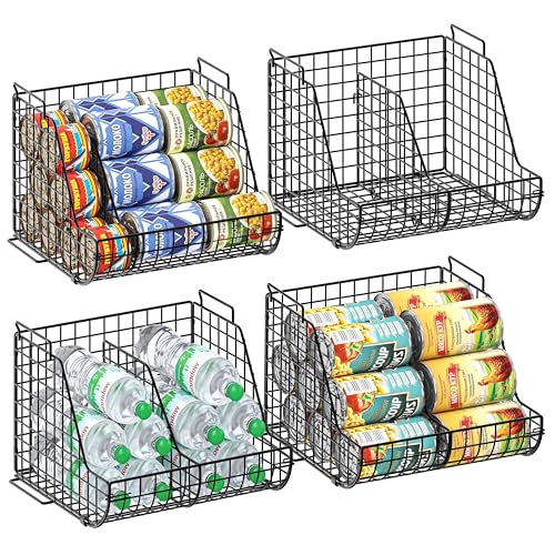 4-Tier Stackable Soda Can Organizer with 4 Adjustable Dividers O190637