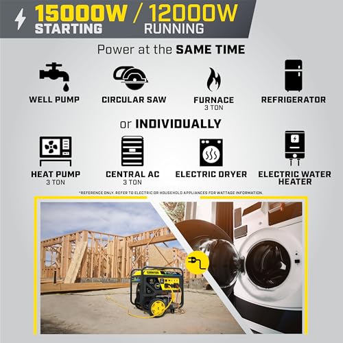 15,000-Watt Electric Start Tri Fuel Portable Generator S840