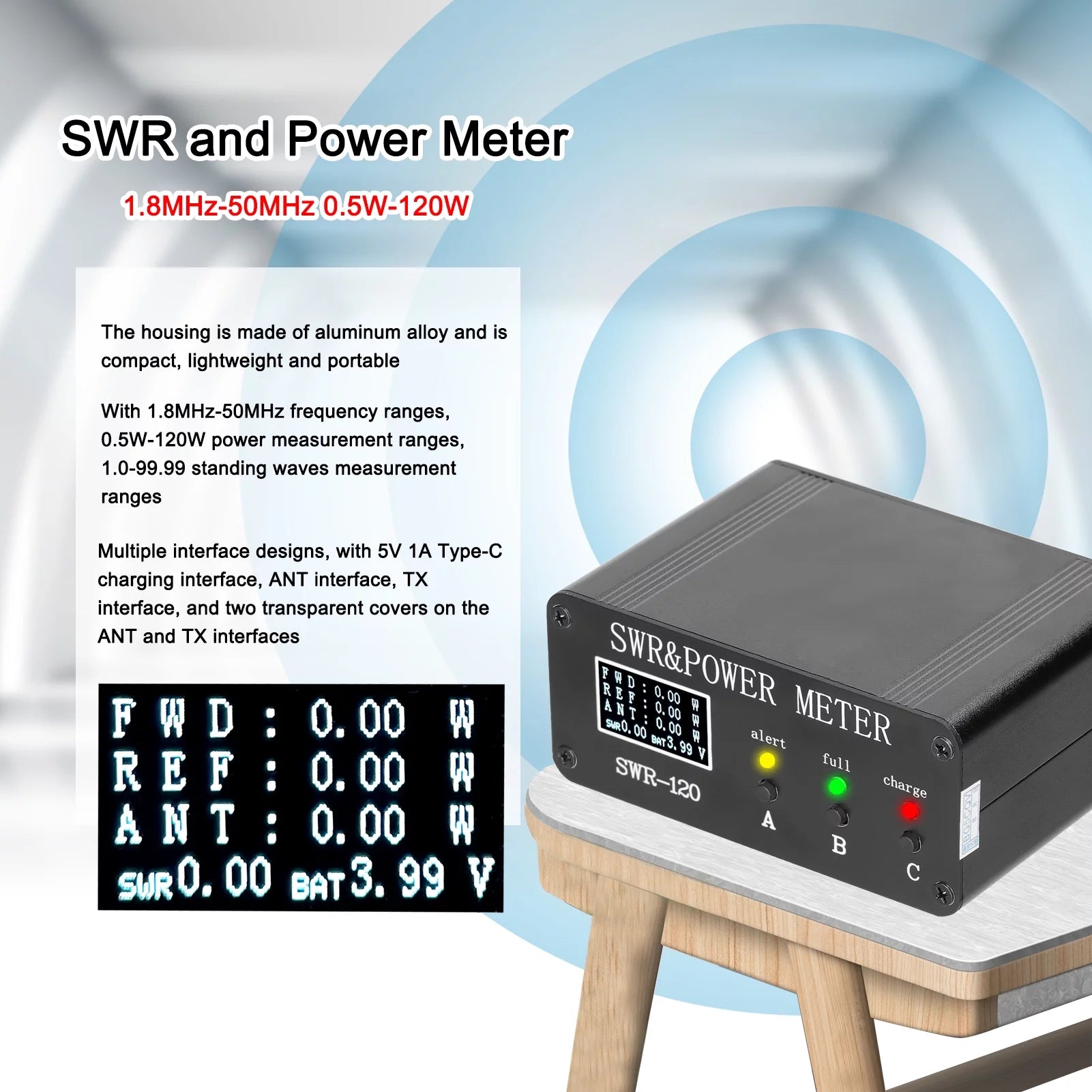 Short Waves Meter Power Watt Meter SWR Meter C26864