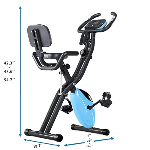 2 In 1 Recumbent Exercise Bike and Upright Indoor Cycling Bike with 16 Level Magnetic Resistance H3897