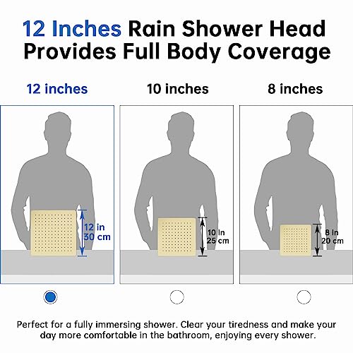 All Metal 12 Inch Rainfall Shower Head with Handheld Spray Combo, 71 Inches Stainless Steel Hose, Oil Rubbed Bronze J37514