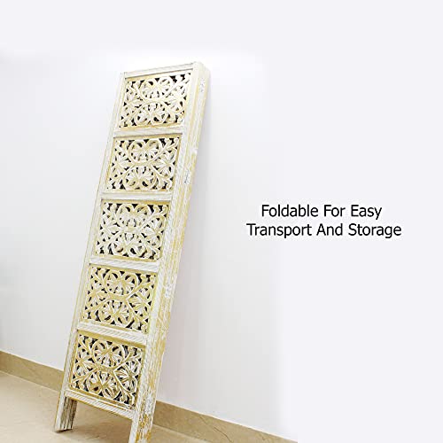4 Panel Wooden Room Divider Screen U982033
