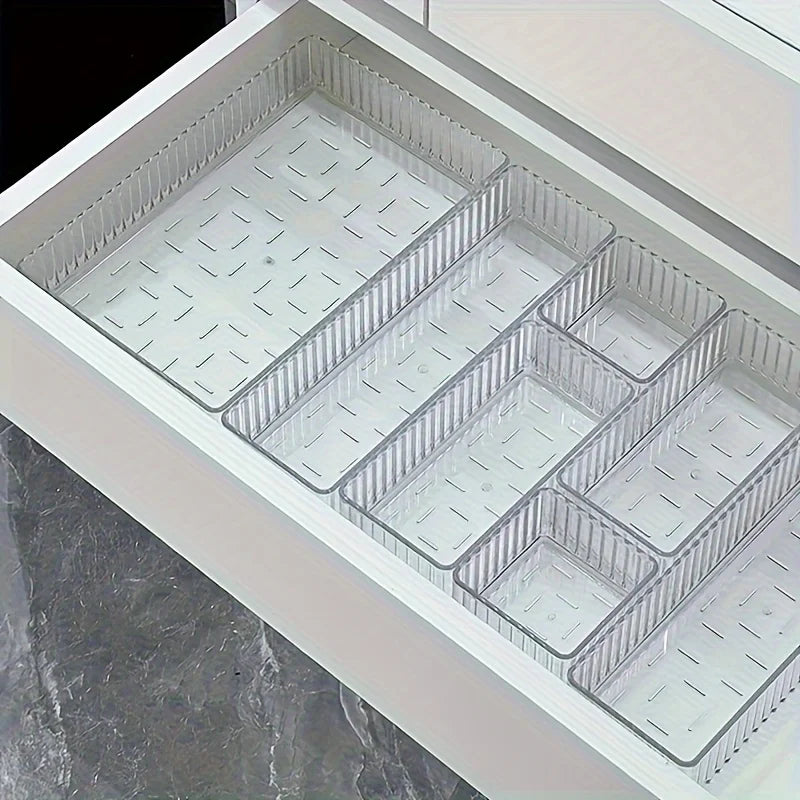 7pcs Clear Plastic Drawer Organizers Set V25913