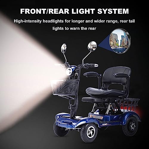 Red Folding Mobility Scooter with Lights W49196
