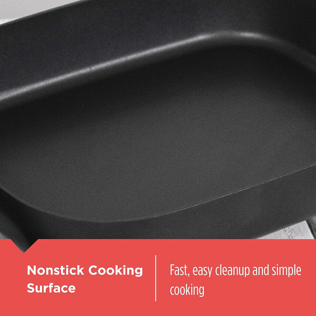 12"x15" Nonstick Electric Skillet with Tempered Glass Lid U9901