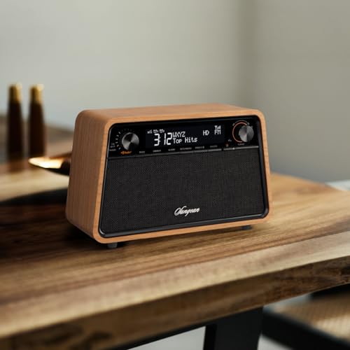 HD Radio AM FM RDS Bluetooth AUX Wooden Cabinet Radio W41462