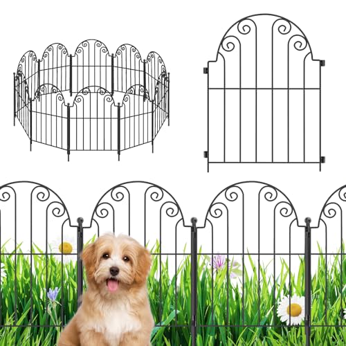 10 Panels No Dig Rustproof Metal Garden Fence 25ft Long 42 Inch High R348006