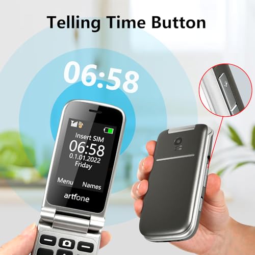 Grey Big Button Flip Mobile Phone with SOS Button H258