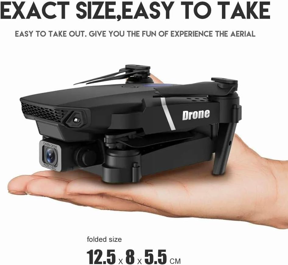 Black Foldable RC Helicopter Drone with 1080P Dual HD Camera Y4467