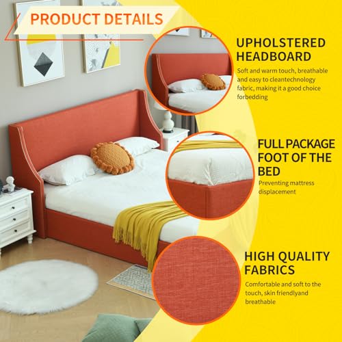 King Size Hydraulic Lift Bed with Gold Line Accents V652928