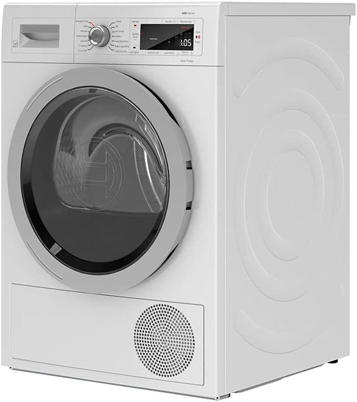 24" Smart Compact Heat Pump Dryer with 4 cu. ft. Capacity, Stainless Steel Drum, in White A6963