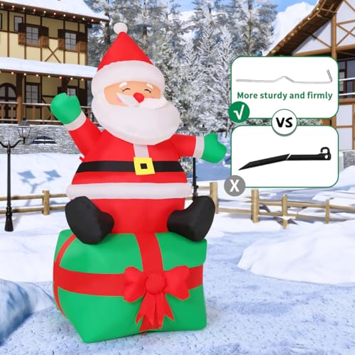 7 FT Christmas Inflatables Santa Blow Up Inflatable with Built-in LEDs N304