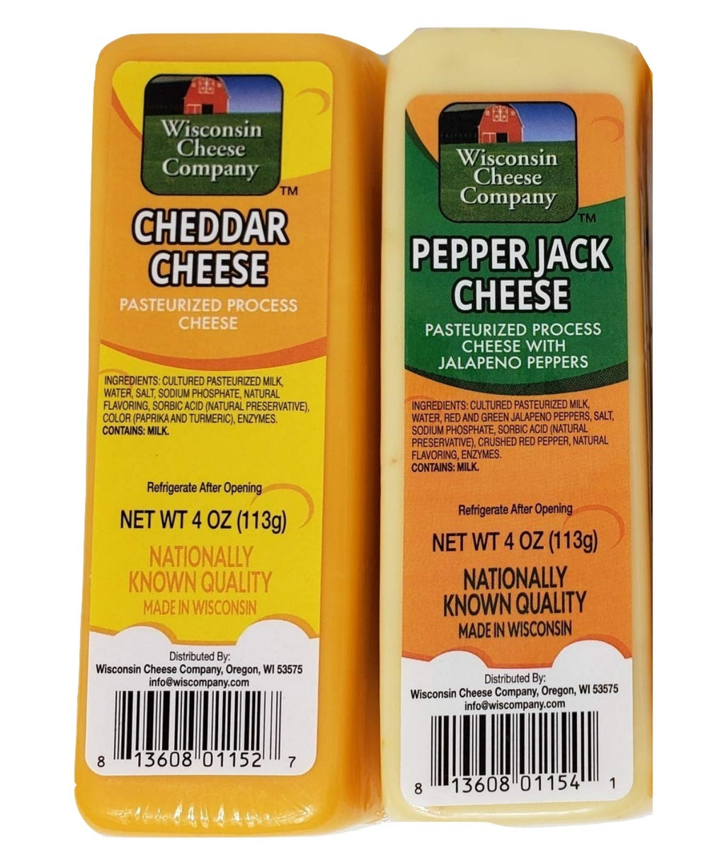 100% Wisconsin Cheddar & Pepper Jack Cheese, Sausage, Pretzel & Mustard Gift Box B374