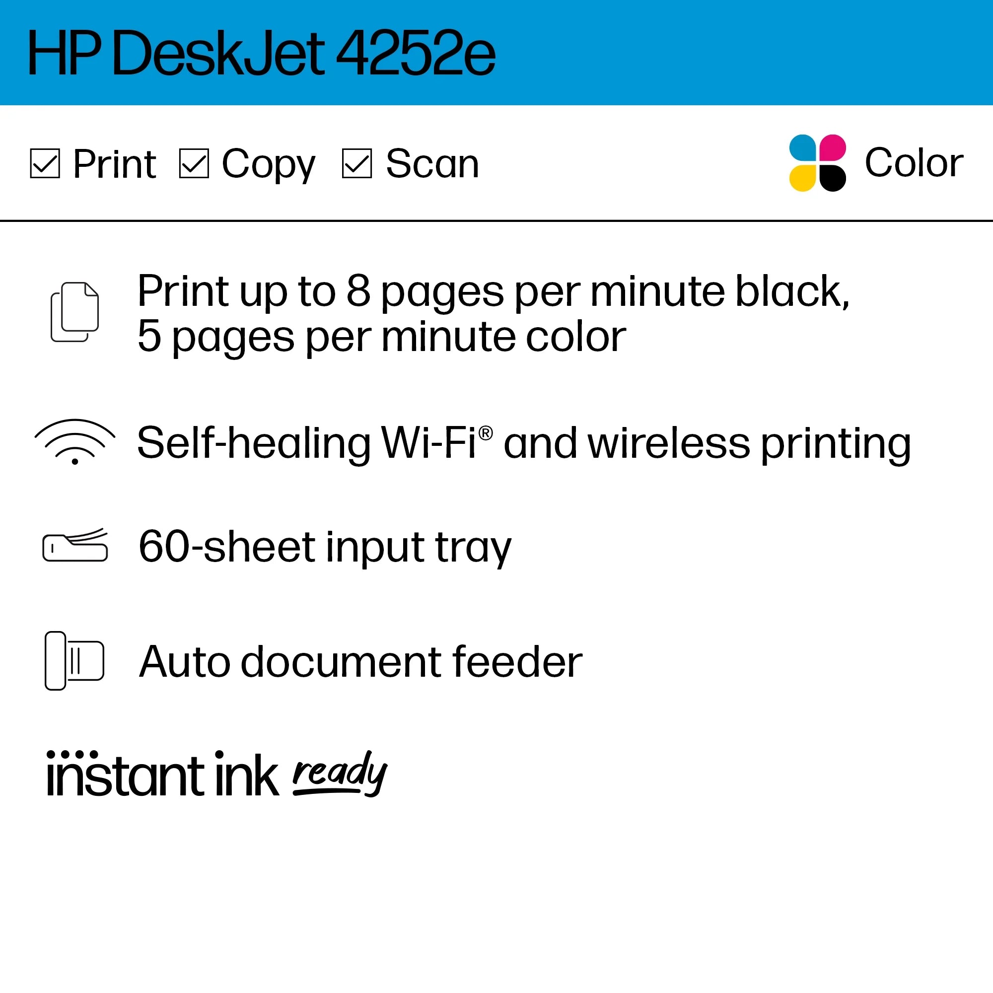 Wireless All-in-One Color Inkjet Printer, Scanner, Copier T94603