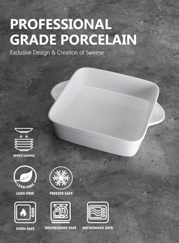 8x8 inch Square Porcelain Baking Dish with Double Handles D9516