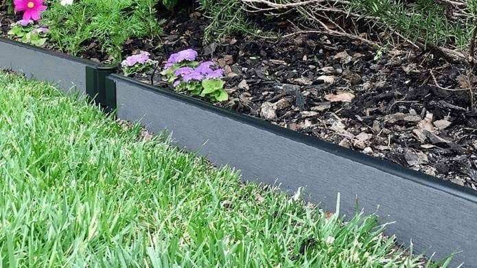 Weathered Wood Composite Landscape Edging Kit - 16 x 1 inch Straight, Gray F30656