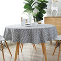 Round 60 Inch Cotton Linen Tablecloth F591
