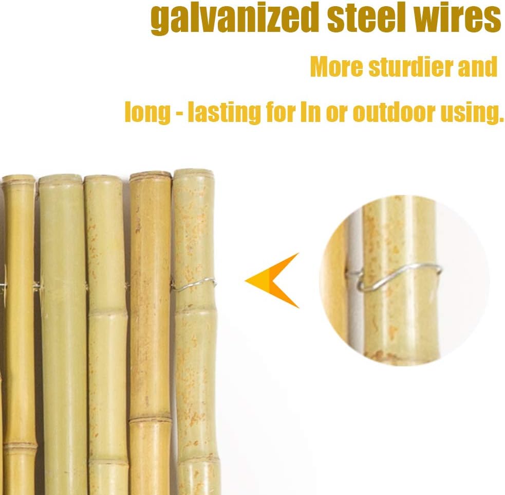 Natural Rolled Bamboo Fence, 0.7 in D x 4 feet High x 6 feet Long B19030