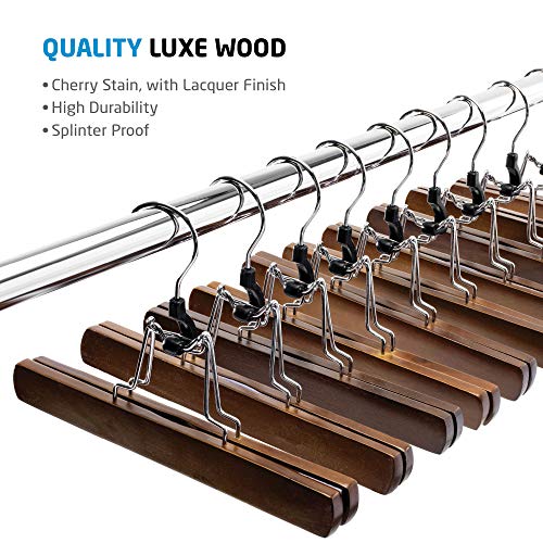 20 Pack Wooden Pants Hangers with Clips N2347