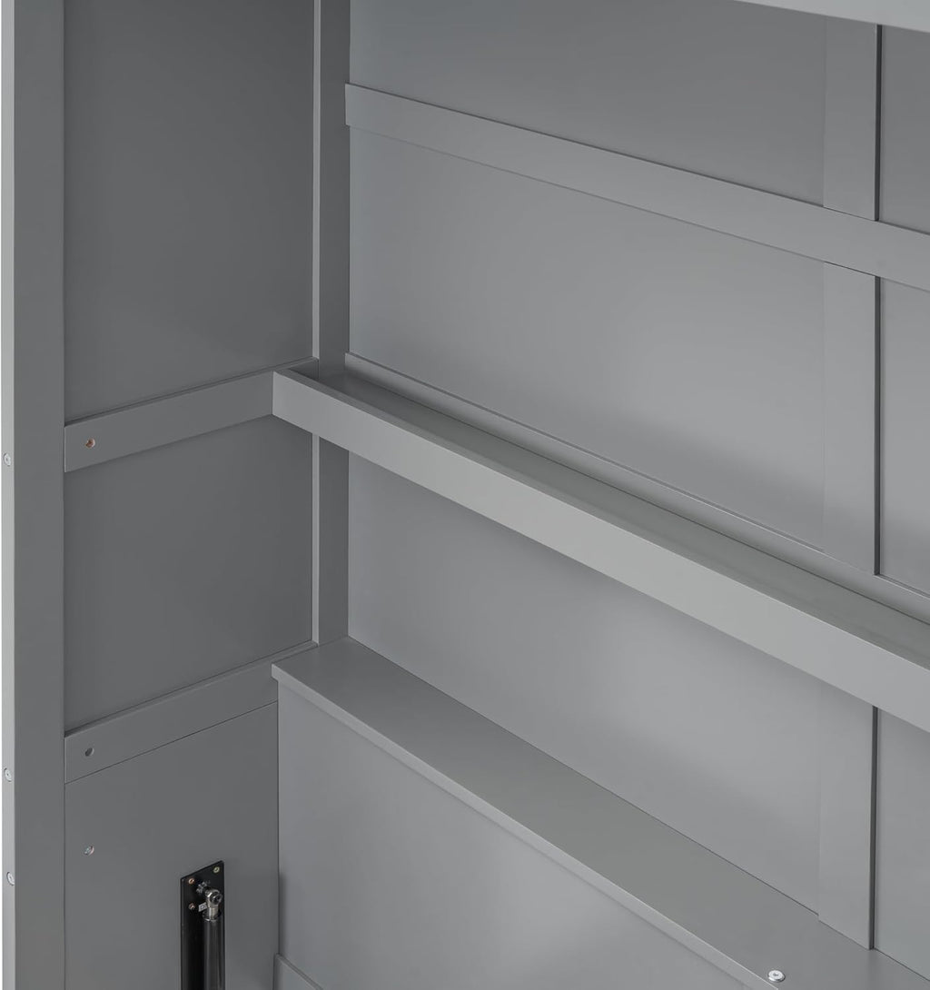 Queen Size Grey Wood Murphy Bed V359042
