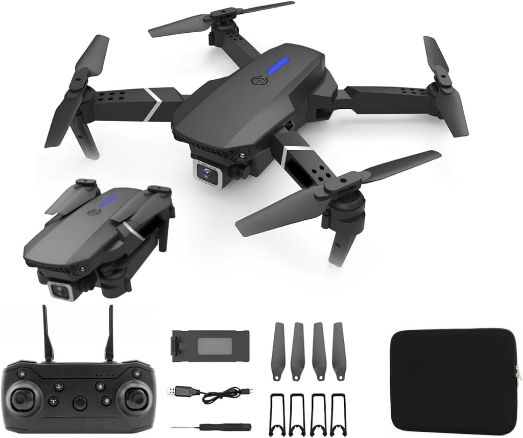 Black Foldable RC Helicopter Drone with 1080P Dual HD Camera Y4467