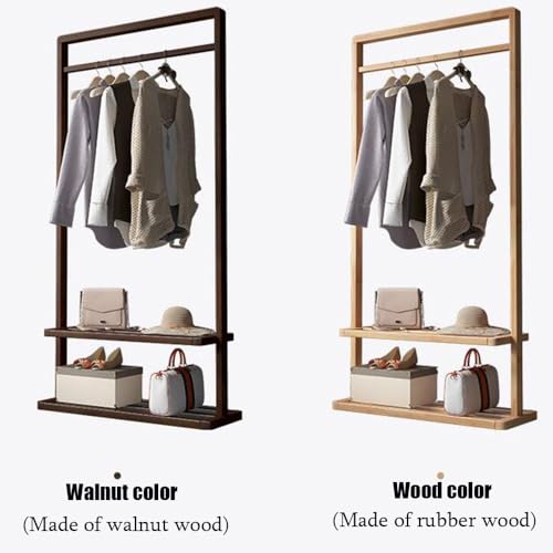 Solid Wood Coat Stand with Storage Shelves N429