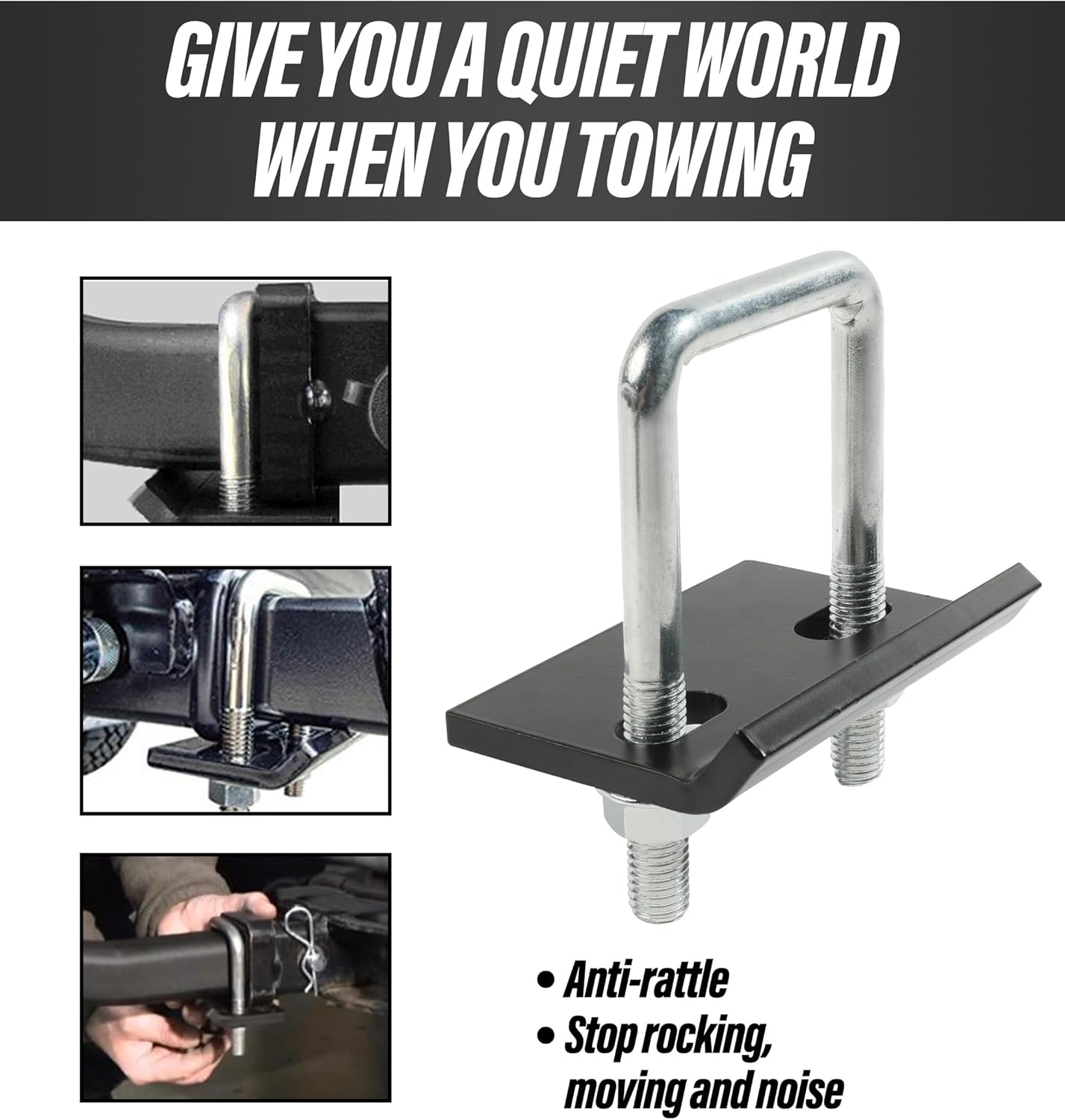 Heavy Duty Anti-Rattle Trailer Hitch Stabilizer for 1.25" and 2" Hitch Z348970