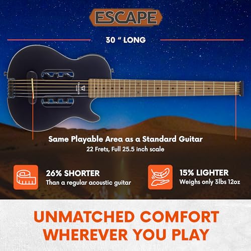 Black Satin Acoustic Travel Guitar N337