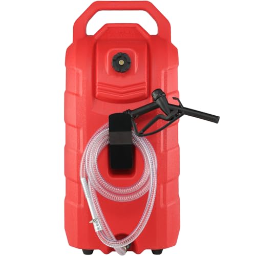 16 Gallon Portable Fuel Storage Tank with Nozzle Rubber Wheels T375