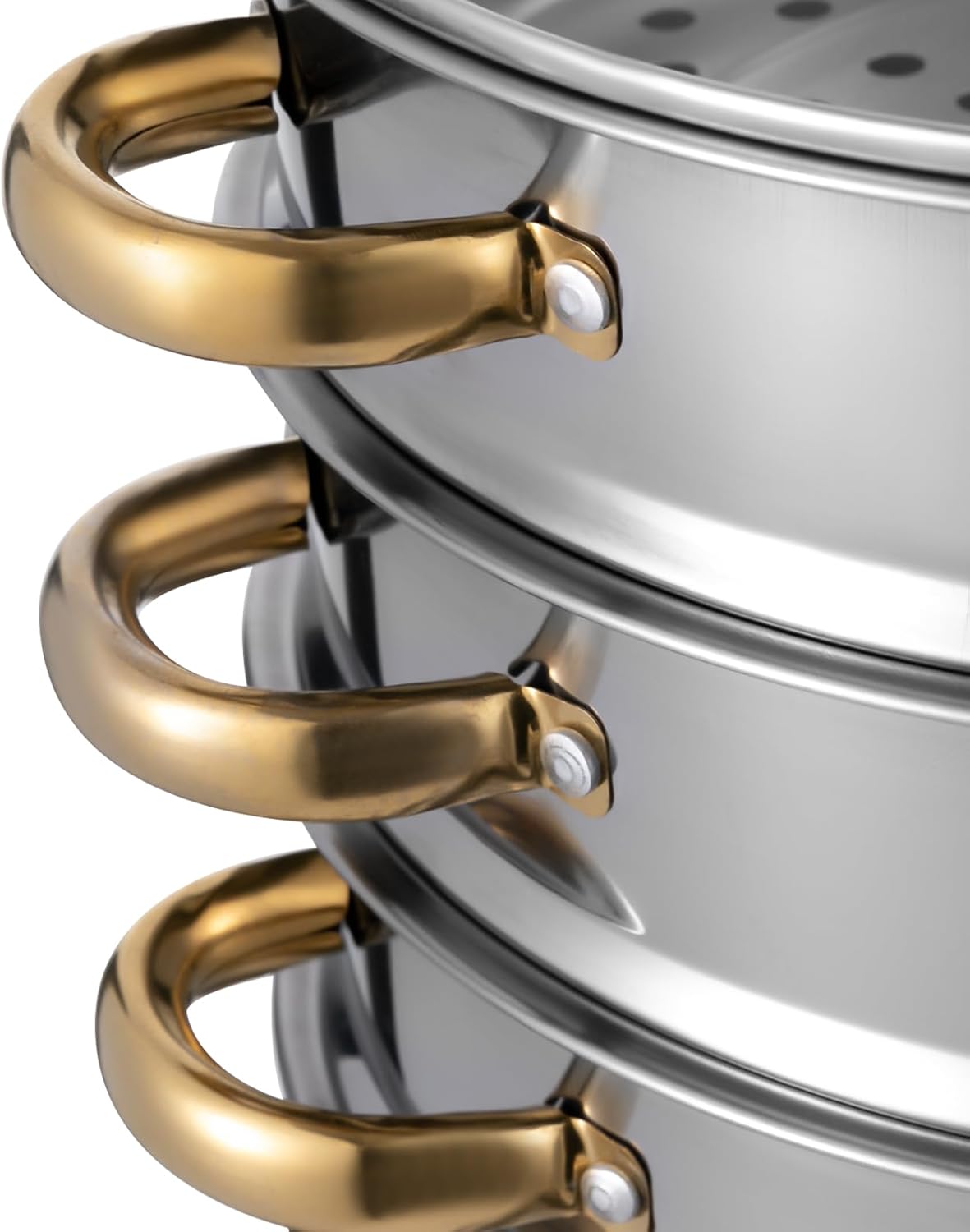 26cm Stainless Steel 5 Tier Steamer Pot with Glass Lid R308727