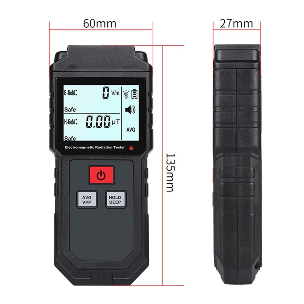 EMF Meter Electromagnetic Radiation Tester Digital Display K769571