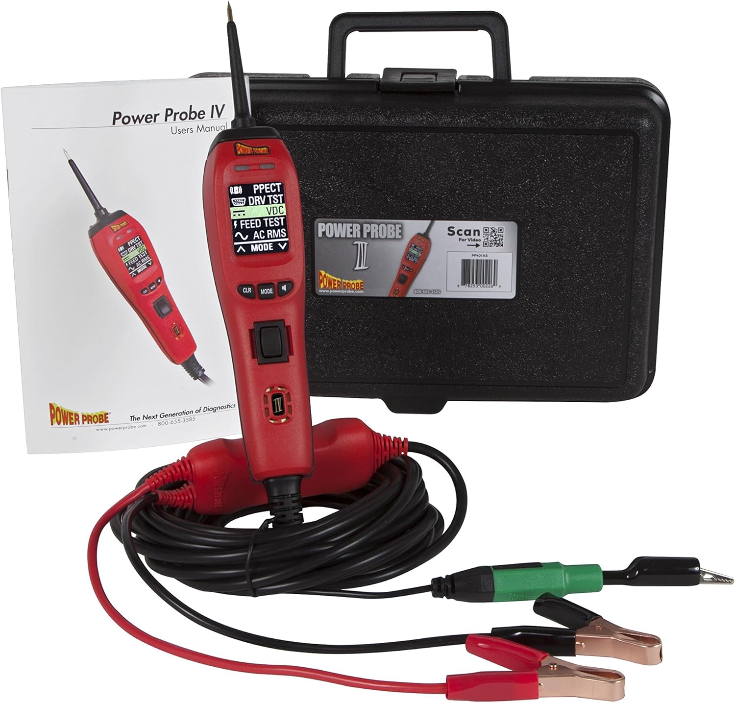 Red Power Probe IV with Case & Acc Car Diagnostic Test Tool Digital Volt Meter E5185