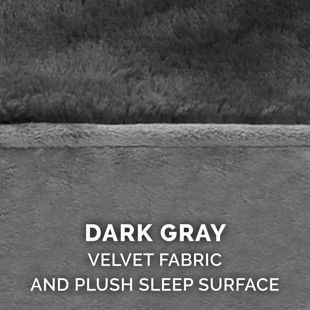 Dark Gray Jumbo Plush Velvet Orthopedic Sofa-Style Pet Bed Y417448