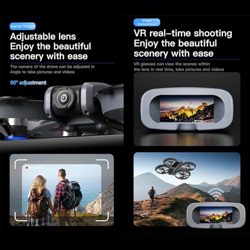 FPV Drone With VR Glasses Brushless Motor LED Lights RC Quadcopter Altitude Hold Obstacle Avoidance R911482
