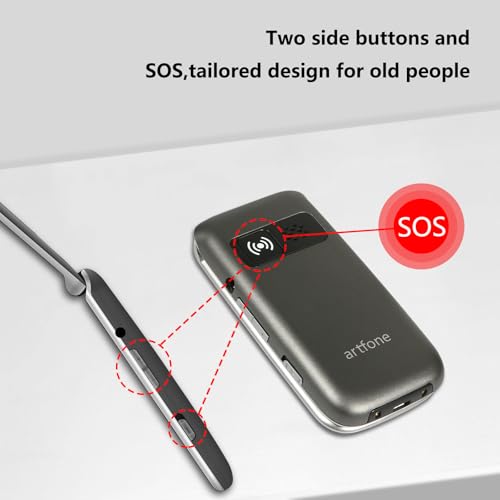 Grey Big Button Flip Mobile Phone with SOS Button H258