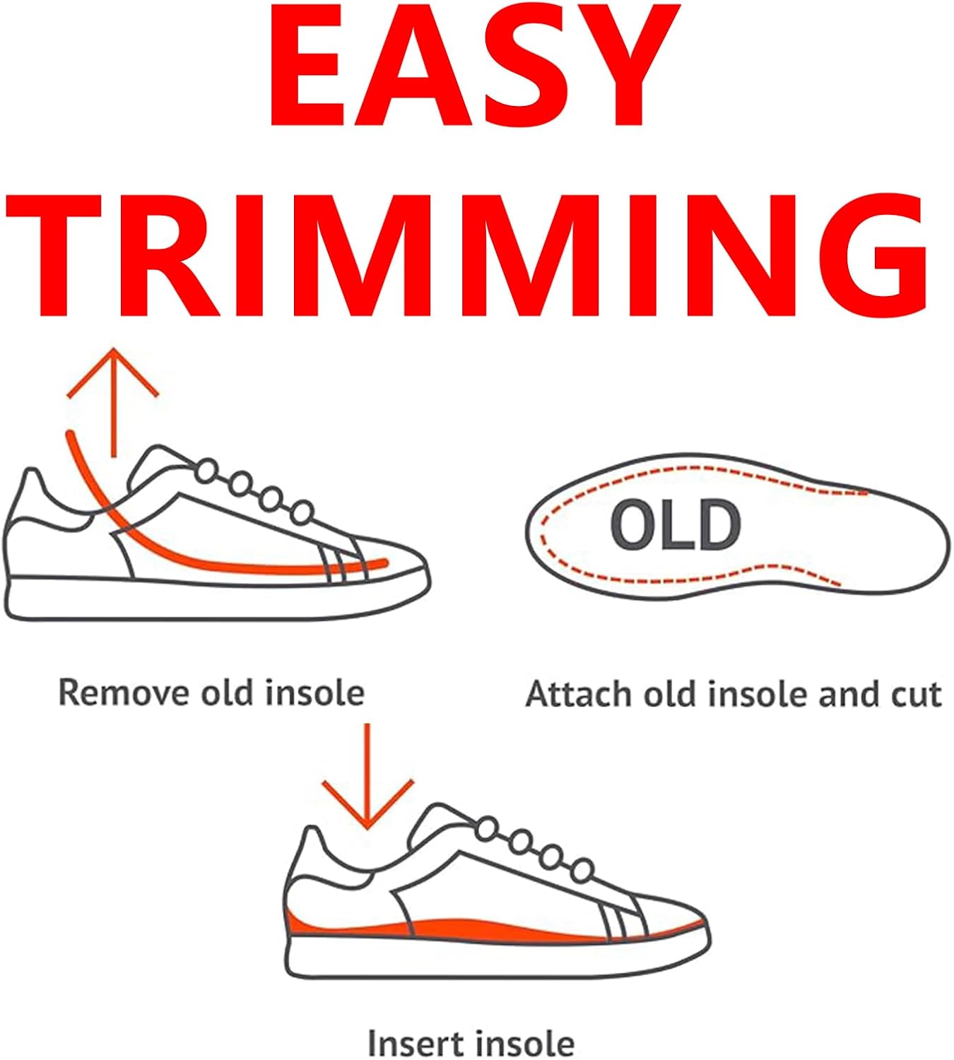 Orthotic Insole Arch Support Insert Insole Men 11-13, Women 12.5-14 E91270