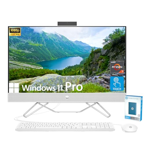 27 inch All-in-One Desktop Computer, FHD IPS Touchscreen, AMD Ryzen 7 5700U, 64GB RAM, 2TB PCIe SSD, Wi-Fi 6, Windows 11 Pro H44926