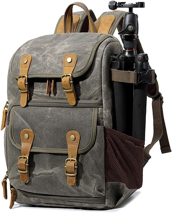 Waterproof Vintage Camera Backpack for DSLR SLR Cameras Laptops Lenses and Tripod T17208