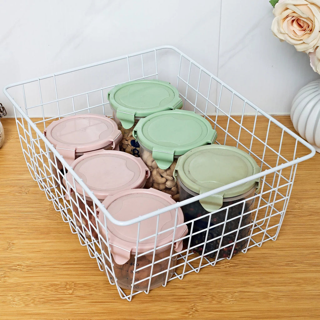 White Wire Storage Bins Set of 4 P5812