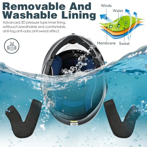 Motorcycle Bluetooth Modular Helmet, DOT Approved Flip Up Full Face Dual Visor Helmet, with Dual Speakers and Microphone P445