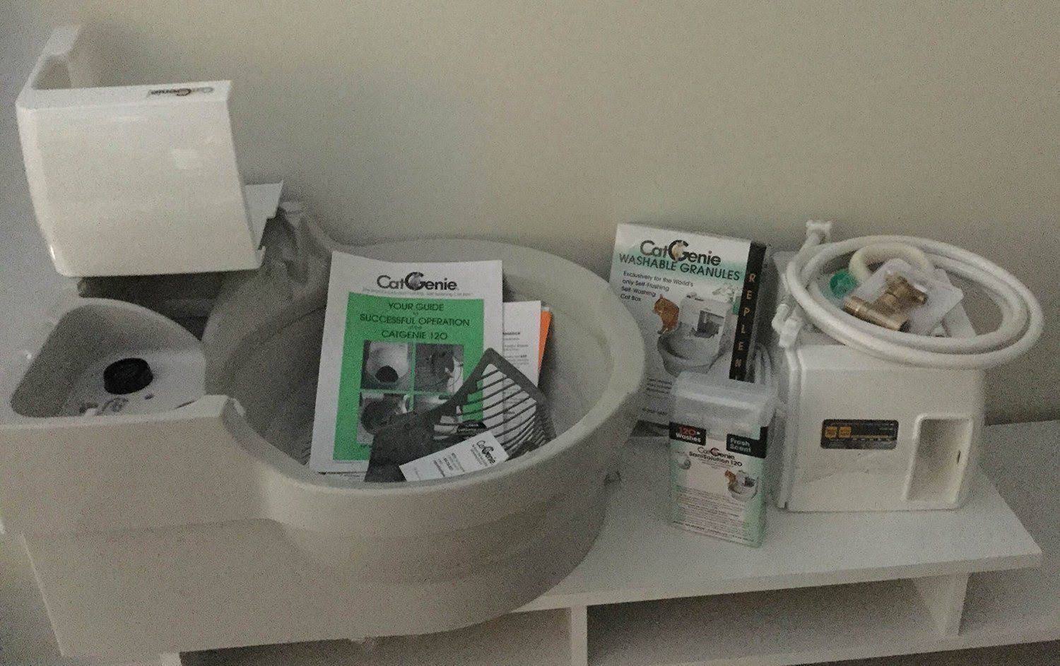 Self Washing Flushing Cat Box S228