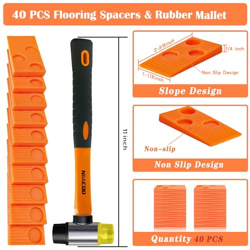 4 in 1 Floor Installation Kit with Tapping Block, Pull Bar, 40pc Spacers, Rubber Mallet Z47288