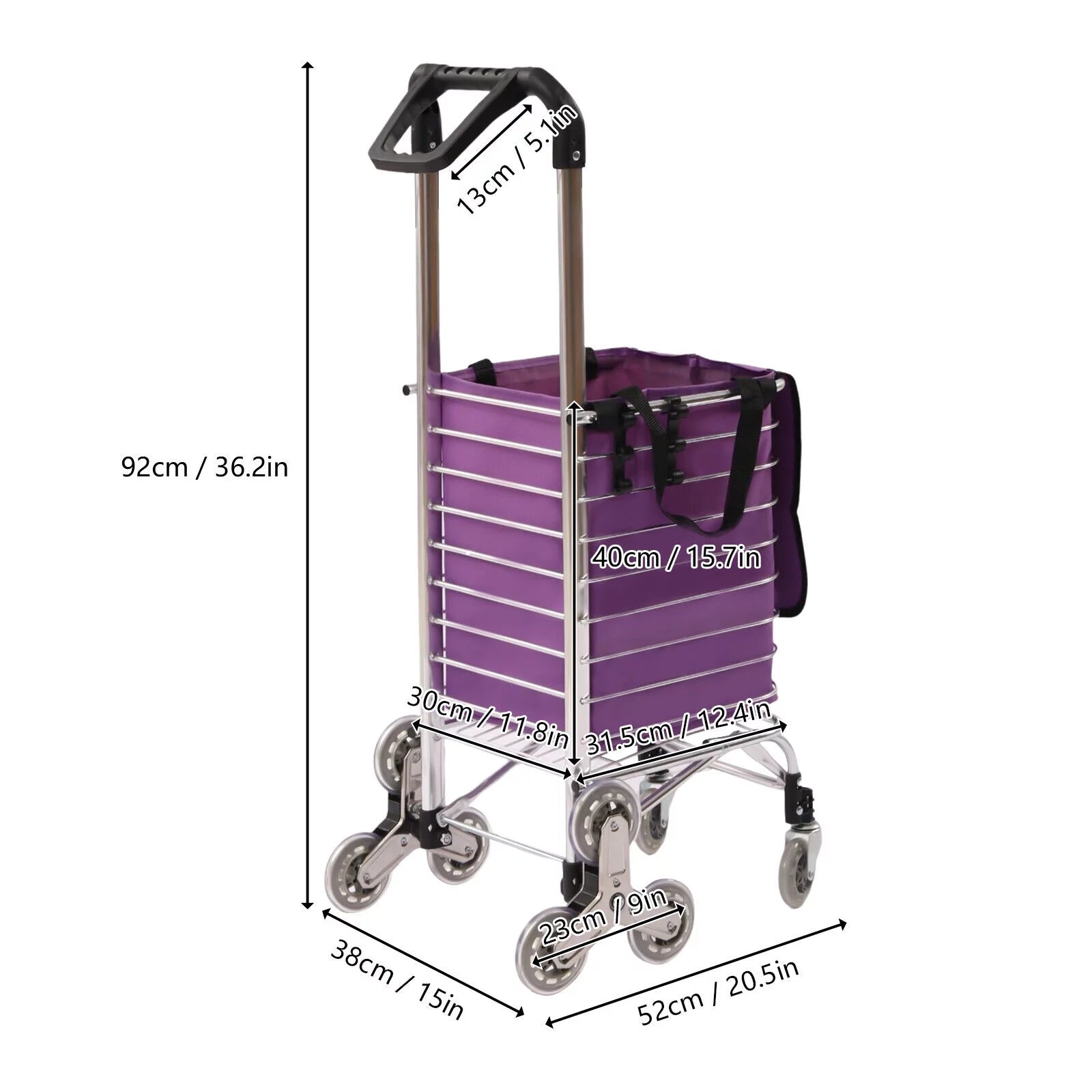 35L Folding Shopping Cart Grocery Trolley Handcart with Bag A873