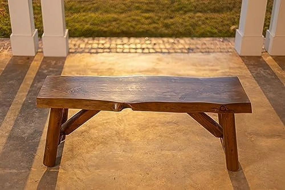 Rustic Pine & Cedar Wood Bench W9846