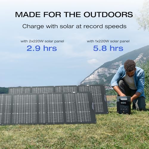 Solar Generator with 220W Solar Panel, LFP Battery, Portable Power Station G1882