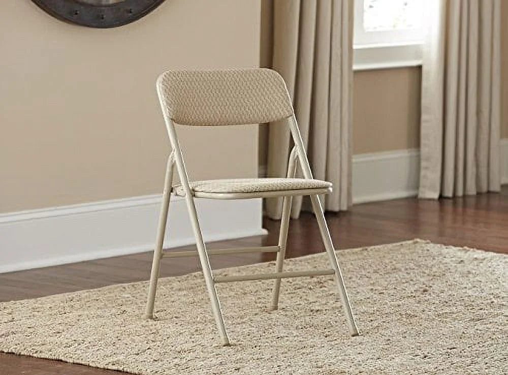 5-Piece Folding Table and Chair Set, Tan Q861627