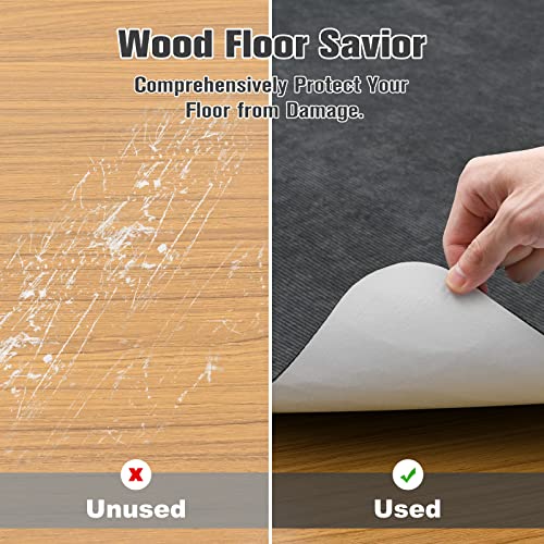Corduroy Surface 1/6" Thick 55"x35" Office Chair Mat with Anti-Slip Backing I393635