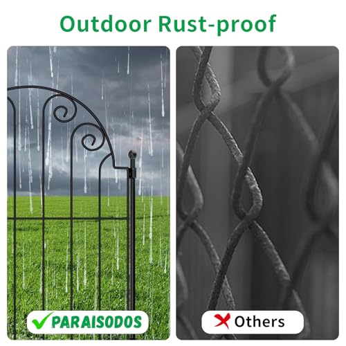 10 Panels No Dig Rustproof Metal Garden Fence 25ft Long 42 Inch High R348006